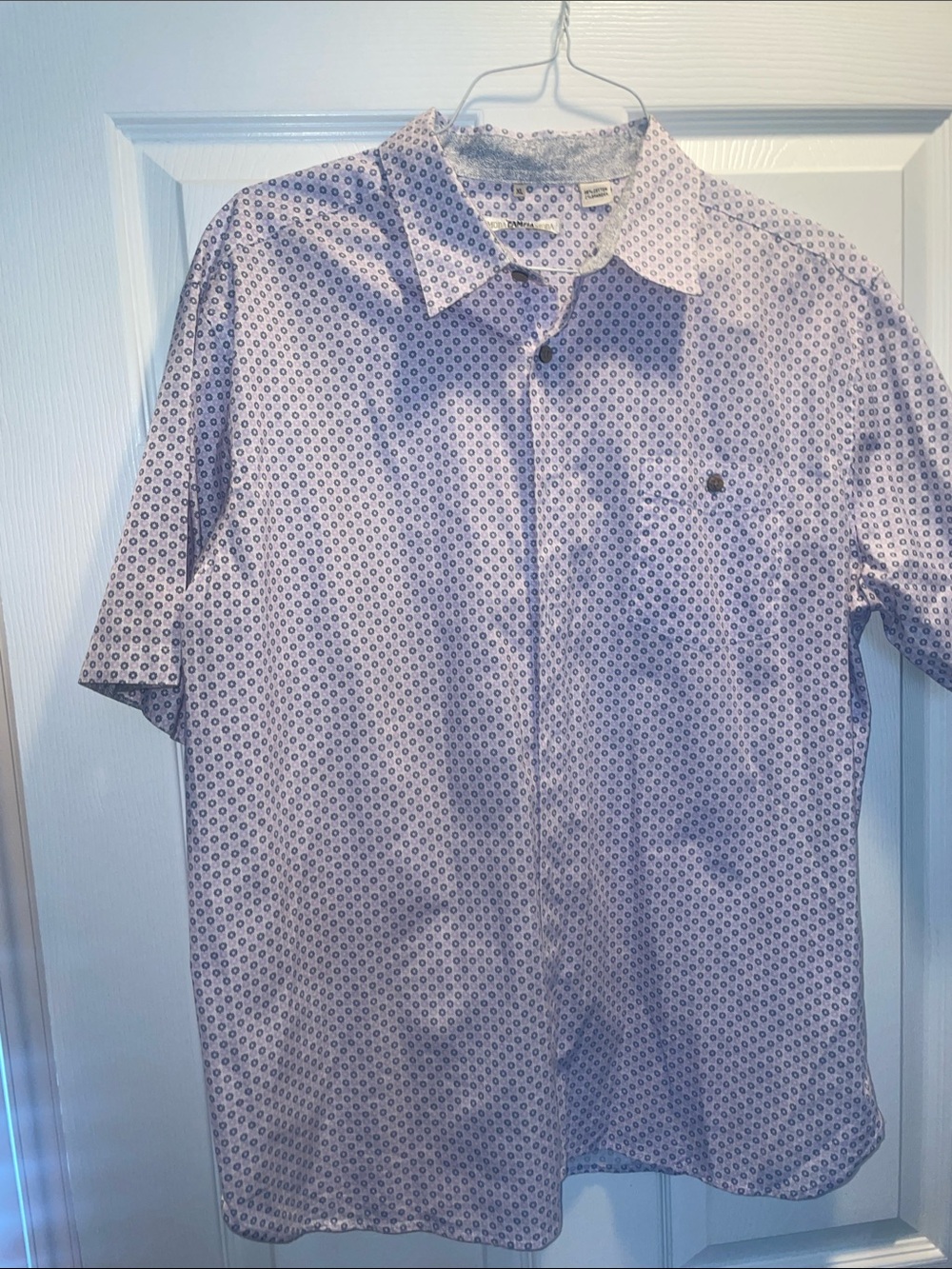 Men's Patterned Short-Sleeve Shirt - Light pink